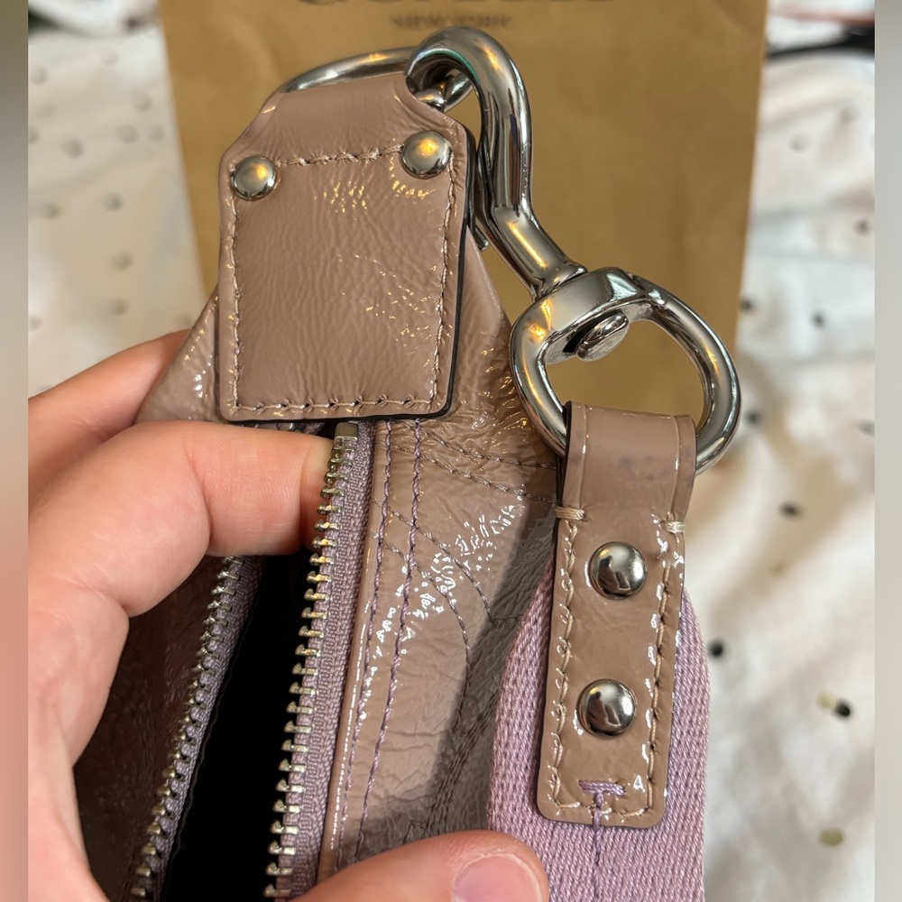 Coach Champagne Shoulder Bag with Purple Accents - Picture 11 of 11